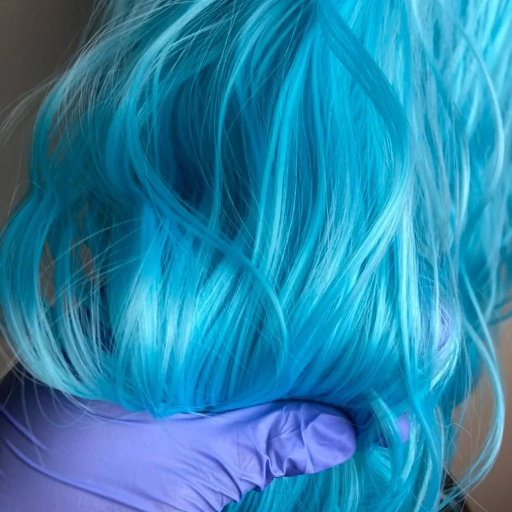 Long Ombre Blue Wig Lace front Wig